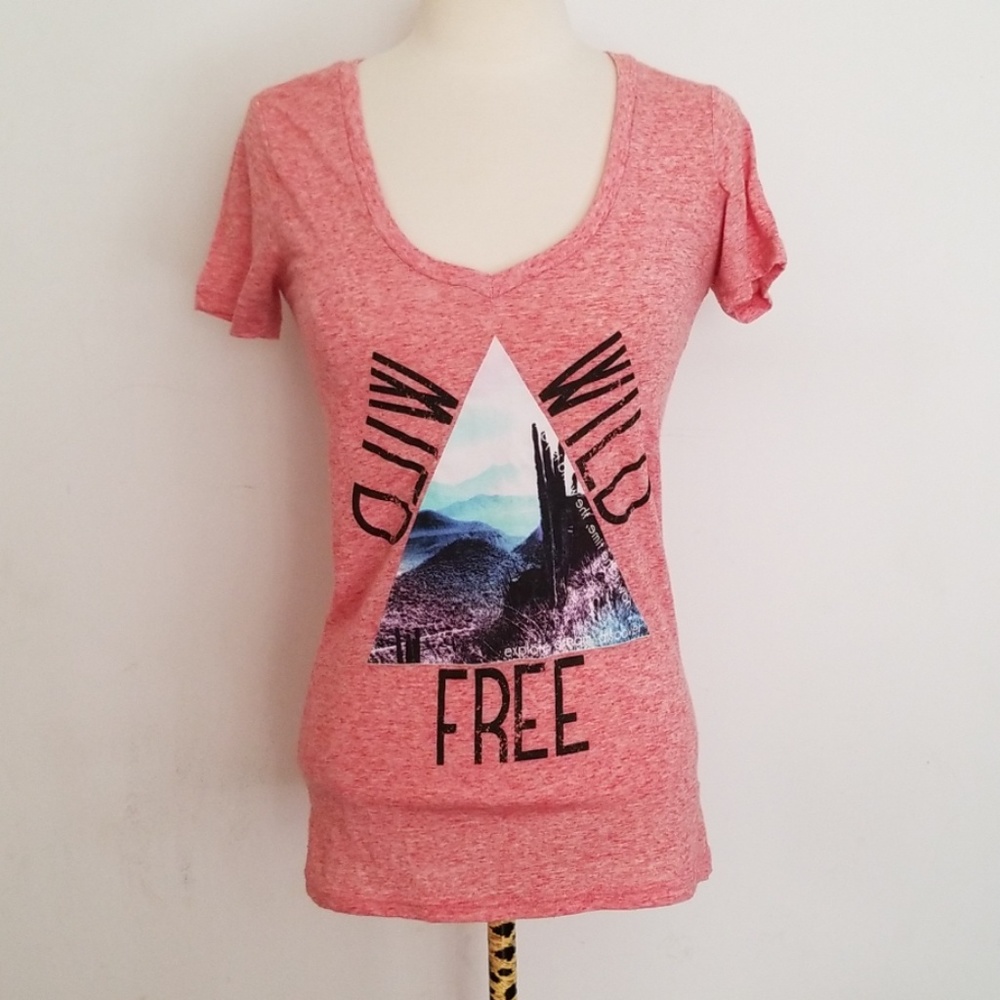 Bitter Sweet Heather Coral Wild Free Tee Small